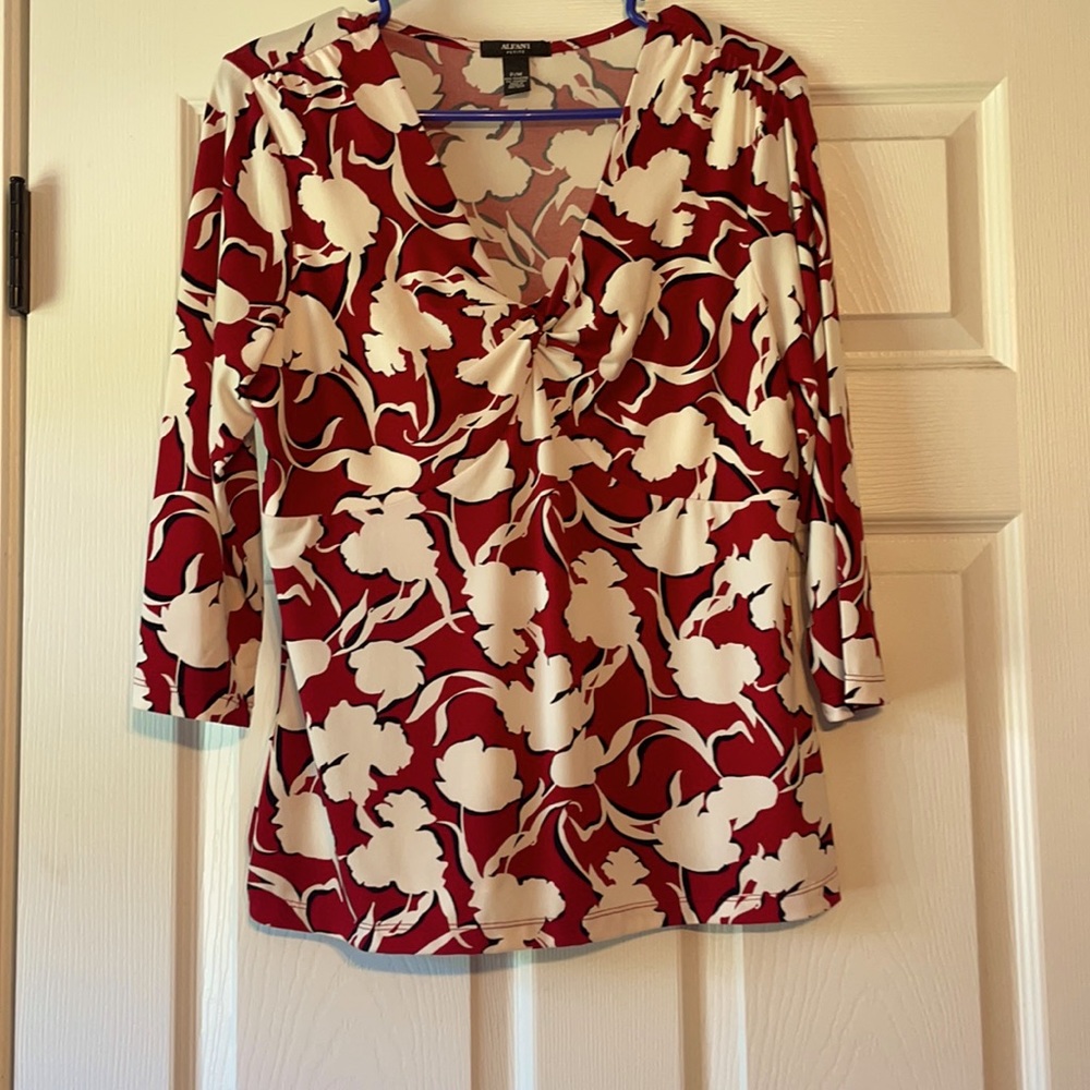 Red and white blouse